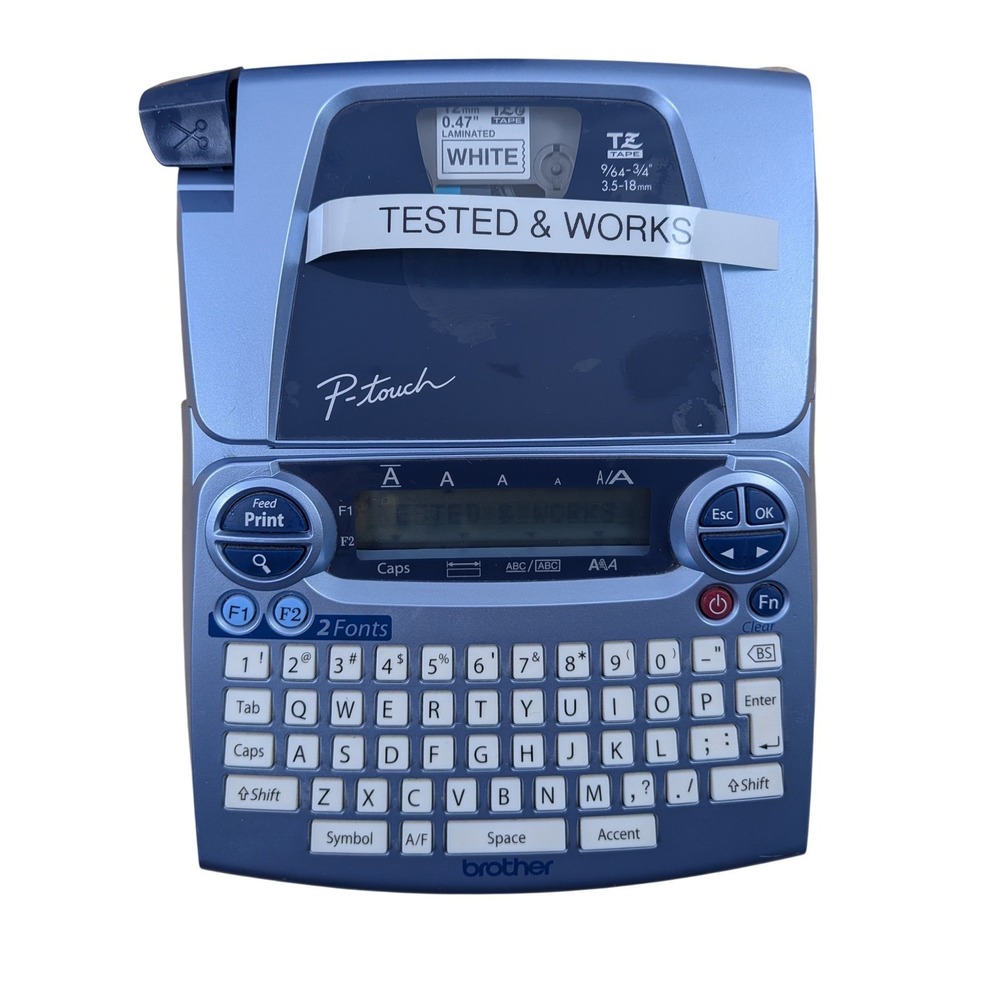 Brother Label Maker Blue PT-1880 P-Touch Electronic Labeling System No Cord Used